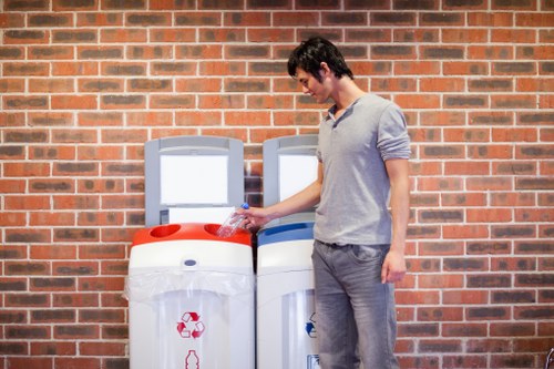 Professional workers handling construction waste clearance